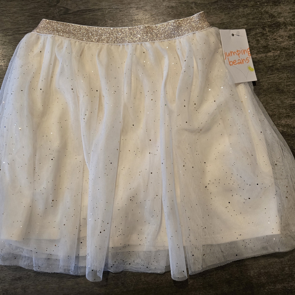 Jumping Beans White Glitter Skirt